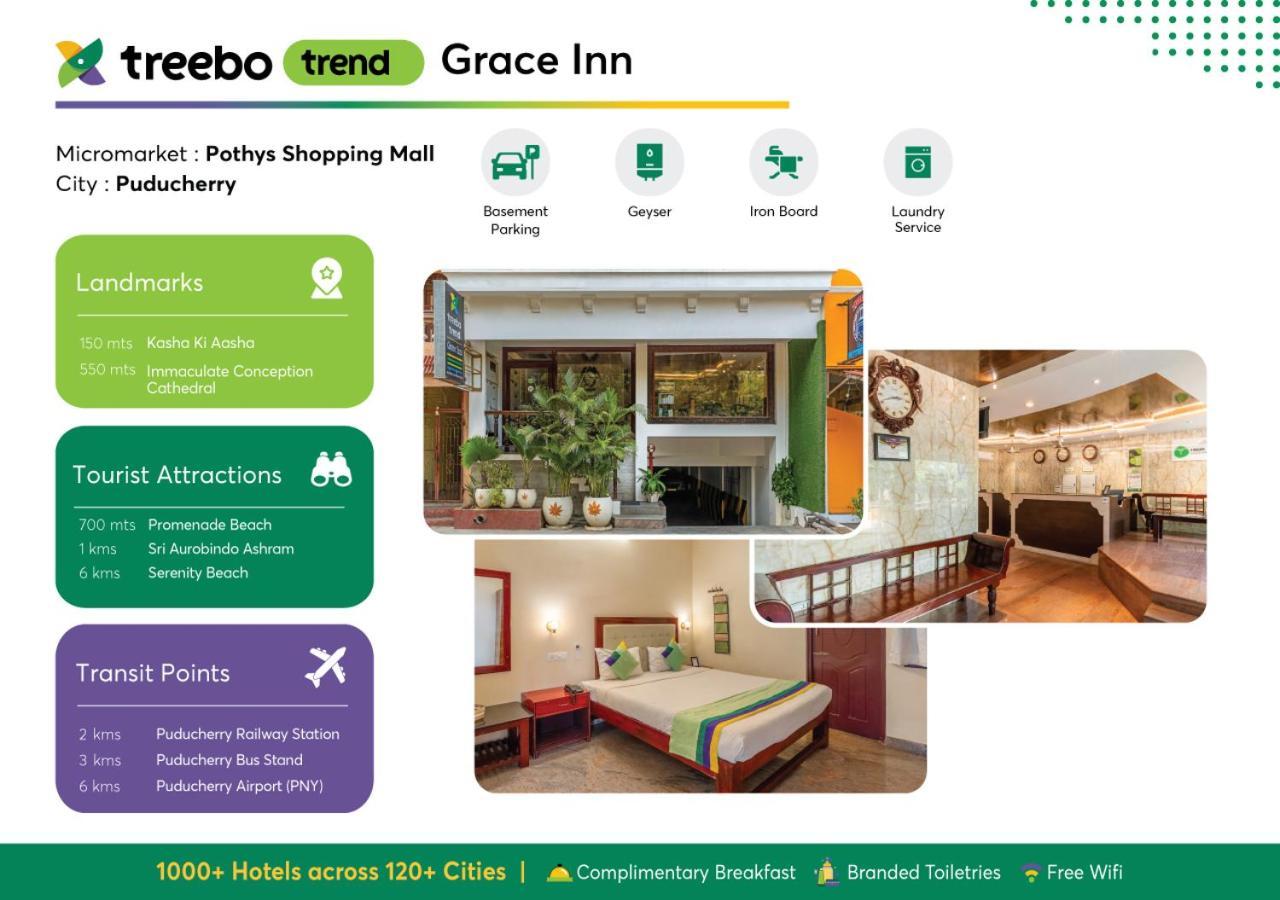 Treebo Grace Inn, 3 Min Walk From Promenade Beach פונדיצ'רי מראה חיצוני תמונה